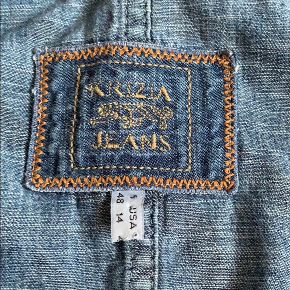 😍KRIZIA Oversized Linen Animal Print Denim Jacket - Picture 8 of 8